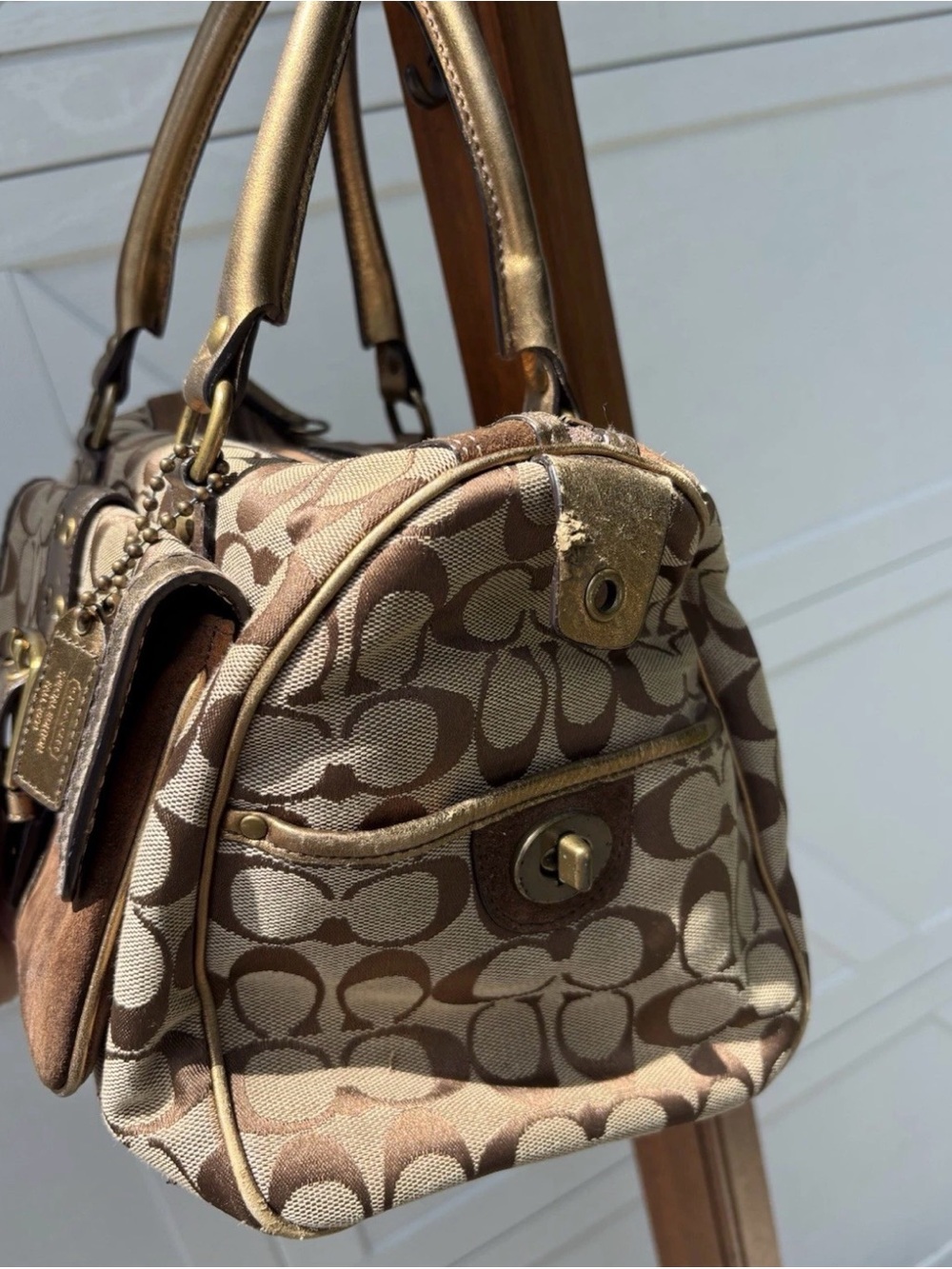 Coach Y2K Signature C Boston LIMITED EDITION 2004 Double Handles #1494 Bag - Picture 5 of 14